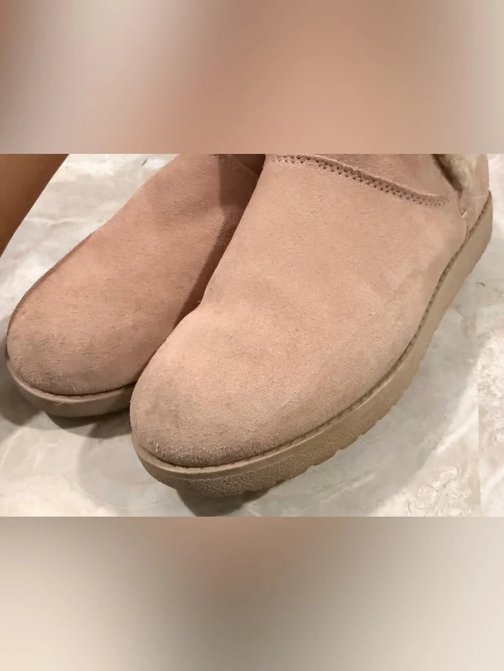 Women's Pink Faux-Suede Cozy Fur-Lined Winter Boots